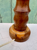 Vintage Wooden Lamp Base, Small Bedside Lamp, Chunky Table Lamp, Hand Crafted, Wood Turned, Without Shade, Cottagecore Decor, Rustic Decor