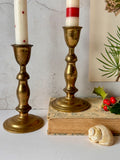 Pair Of Brass Decorative Candlesticks, Candle Holders, Christmas Tableware, Mantlepiece