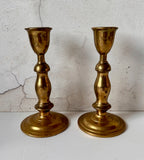 Pair Of Brass Decorative Candlesticks, Candle Holders, Christmas Tableware, Mantlepiece