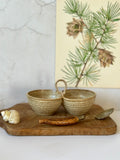 Vintage Ceramic Pottery Duo Nibbles Bowl, Snack Dish, Trinket Dish, Rustic Tablescape, Cottagecore, Country Farmhouse Decor