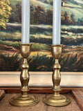 Vintage Brass Candlesticks Pair, Decorative Brass Candle Holders, Traditional English Country Decor