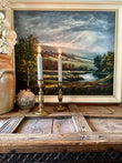 Large Framed Vintage Landscape Oil Painting, English Countryside River Scene, Signed Original Country House Artwork