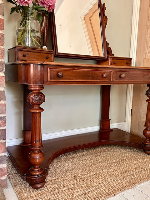 Antique Dressing Table With Mirror, Vintage Hall Console Table, Living Room Furniture, Dressing Room, English Country Decor