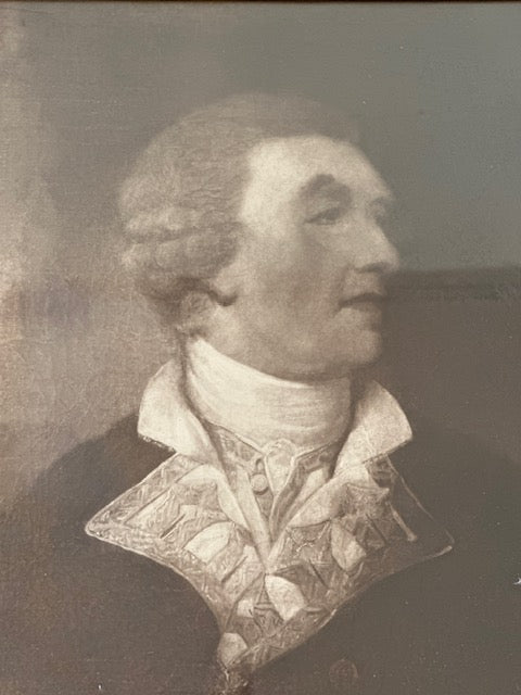 Antique Framed Portrait Print, Early 20th Century, Admiral (Mathew Barton) Hanging Wall Art, Gallery Wall Decor, English Country Decor