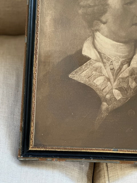 Antique Framed Portrait Print, Early 20th Century, Admiral (Mathew Barton) Hanging Wall Art, Gallery Wall Decor, English Country Decor