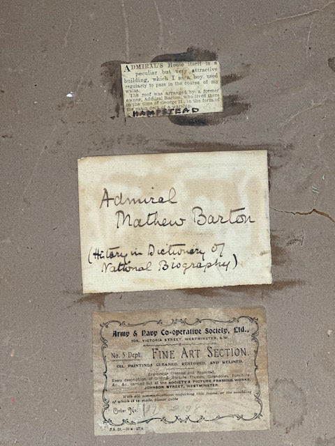 Antique Framed Portrait Print, Early 20th Century, Admiral (Mathew Barton) Hanging Wall Art, Gallery Wall Decor, English Country Decor