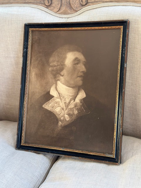 Antique Framed Portrait Print, Early 20th Century, Admiral (Mathew Barton) Hanging Wall Art, Gallery Wall Decor, English Country Decor