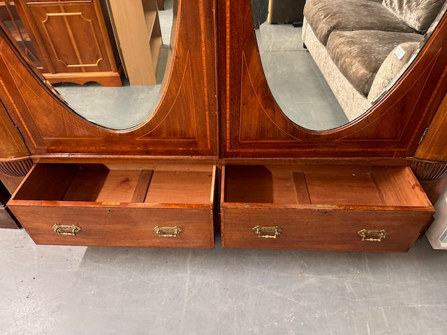 Antique Large Wardrobe With Mirrors, Armoire, Wooden Wardrobe, Vintage Bedroom Furniture, Bedroom Storage, English Antiques, English Country Home Decor