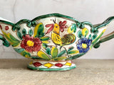 Vintage Large Mantle Vase, Bright, Colourful Flower Vase, Hand Painted Floral, Traditional Folk Ceramic Vase, Flower Urn, Rustic Home Decor