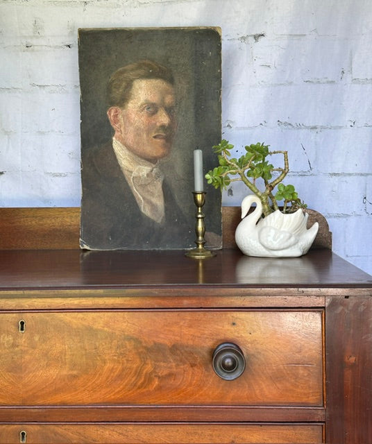 Early Victorian Flame Mahogany Chest of Drawers | Antique Mahogany Chest | English Country Furniture