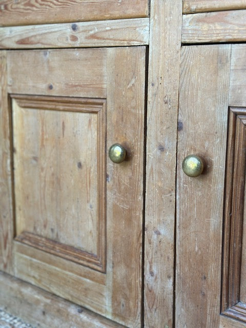 Antique Pine Sideboard Cupboard | Rustic Pine Cabinet | Hall Console | Country Kitchen Storage