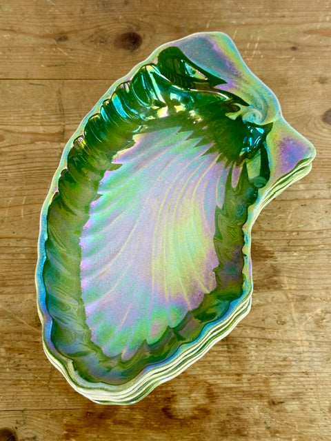 Vintage Grazing Platter, Serving Dish, Green, Lustreware, Cabbageware, Snack Bowls, Nibble Dishes, Table Centrepiece, Christmas Tableware