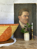 Vintage African Handwoven Basket, Large Decorative Bowl, Wall Hanging Basket, Natural Fibre Centrepiece, Boho Rustic Decor