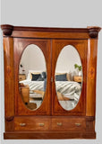 Antique Large Wardrobe With Mirrors, Armoire, Wooden Wardrobe, Vintage Bedroom Furniture, Bedroom Storage, English Antiques, English Country Home Decor