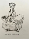Vintage Terrier Art, Pet Print, Dog Lover Gift, Pet Portrait, Black & White Print, Terrier, Alsatian Print, Home Decor, Framed Wall Art