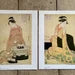 Vintage Japanese Print, Japanese Art, Oriental Illustrations, Geisha Print, Original Double Sided Book Print, Japanese Wall Art