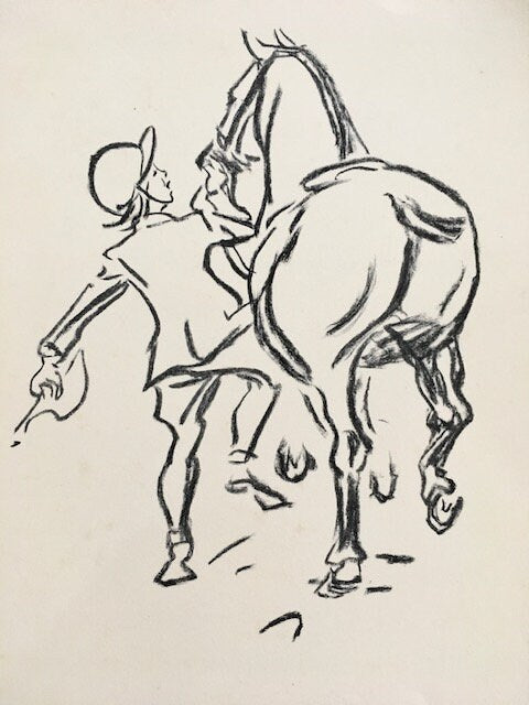 Vintage Horse Print, Horse Gifts, Marcia Lane, Original Horse Picture, Line Drawing Book Print, Horse Art, Framed Vintage Wall Decor