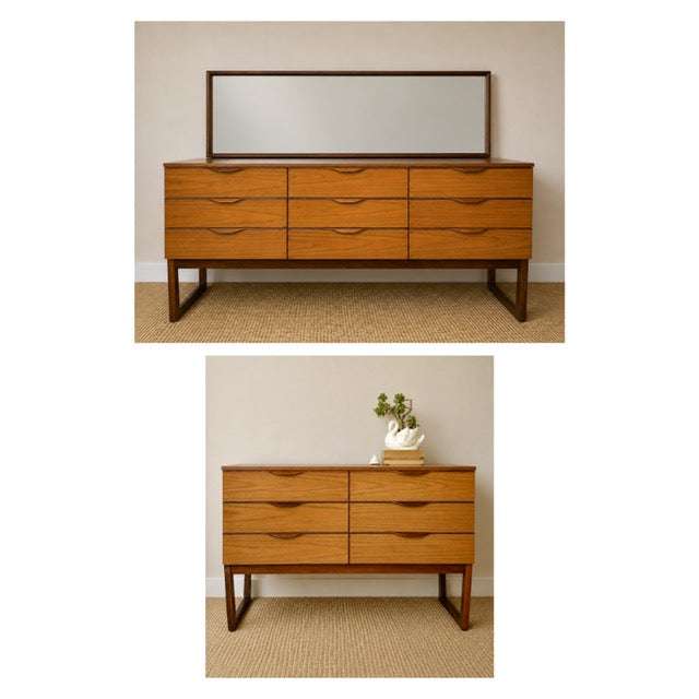 Vintage Europa Dressing Table With Mirror | Mid-Century Sideboard & Media Unit