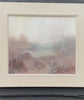 Large Vintage Landscape Painting Oil On Board, Lovely Large Framed, Beautiful Misty Landscape With Muted Browns And Neutrals, Rustic Decor