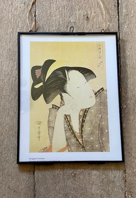 Vintage Japanese Geisha Print, Oriental Art, Japandi Wall Art, Japandi Decor, Oriental Illustration, Sustainable, Framed Gallery Wall Art