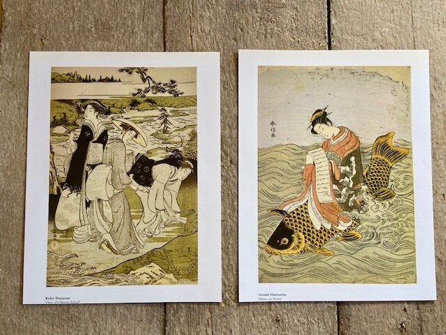 Vintage Japanese Print, Japandi Wall Art, Chinoiserie, ORIGINAL Book Plate, Oriental, Geisha Print, Framed Art, Gallery Wall Decor