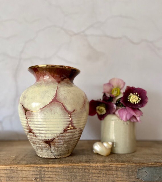 Vintage Vase, Pink And White Marble Vase, Glass Vase, Flower Vase, Spring Table Decor, Ceramic Vase, Flower Vase, Mothers Day Gifts