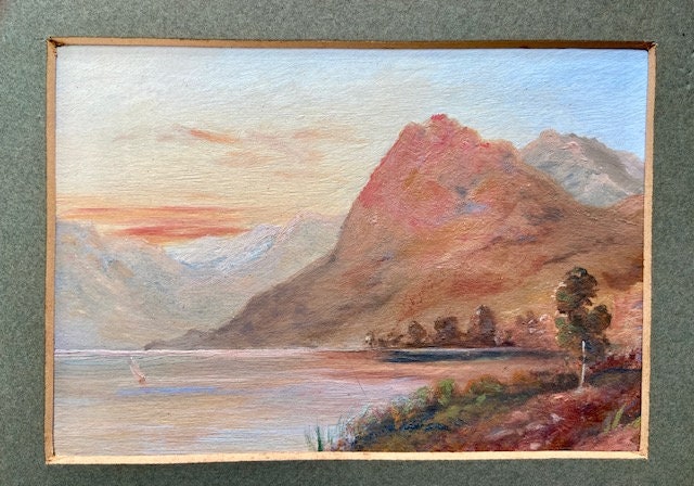 Vintage Oil Landscape Painting, Miniature, Pair Of, Unframed, Original Art, On Board, English Countryside, For Framing, Gallery Wall Decor