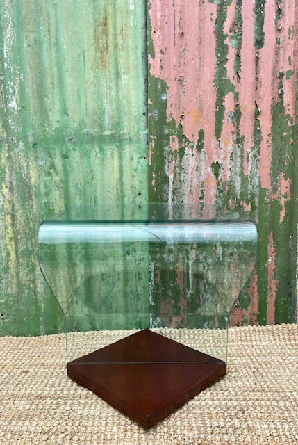 Vintage Glass Table, Maximalist, Unique Coffee Table, Bedside, Curve Glass, Serpent, Wavy, Mid Century, PAIR AVAILABLE, Contemporary Decor
