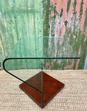 Vintage Glass Table, Maximalist, Unique Coffee Table, Bedside, Curve Glass, Serpent, Wavy, Mid Century, PAIR AVAILABLE, Contemporary Decor