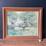 Vintage Oil Painting, Forest Painting, Tree Art, Original Art, Painting On Canvas, Framed Art, Hanging Wall Art, Vintage Art