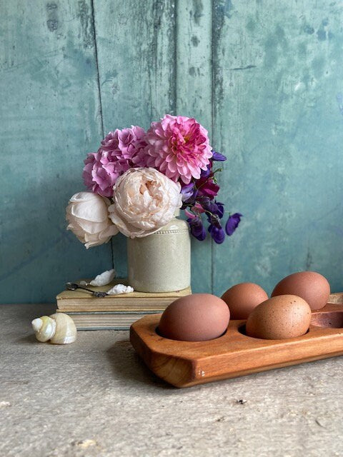 Vintage Wooden Egg Stand, Dozen Egg Holder, Rack Tray, Storage, Easter Tablescape, Cottagecore Rustic, Farmhouse Kitchen, Decor