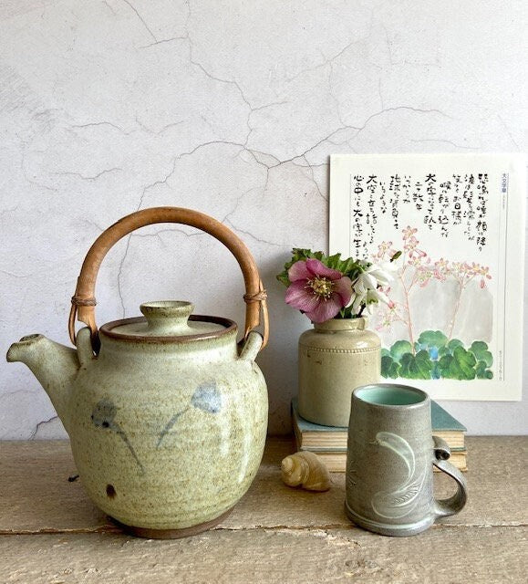 Small Vintage Pottery Mug With Handle, Expresso Cup, Expresso Mug, Handmade Ceramic Mug, Handmade Mug, Cottagecore Decor, Academia Kitchen