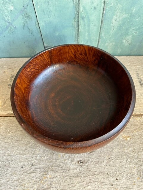 Vintage Large Wooden Bowl, ONE, Fruit Bowl, Serving Dish, Hand Made, Wood Turned, Coffee Table Decor, Rustic, Cottagecore, Home Decor
