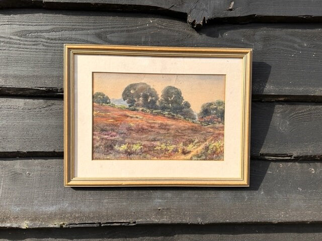 Antique Water Colour Landscape Painting, Original Signed Art, Framed Artwork, Woodland Forest, Classic English Art, Gallery Wall Decor