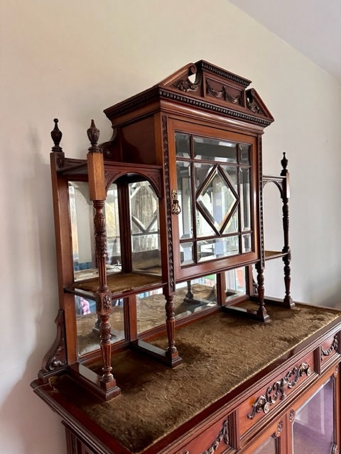 Antique Victorian Chiffonier, Glazed Side Board, Glass Display, Drinks Cabinet, Wooden Dresser, English Antiques, English Country Decor