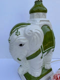Vintage Ceramic Elephant Table Lamp, Mid Century Italian Lamp, Bedside, Console, Animal Lamp, Colourful Quirky Lighting Maximalist Decor