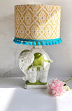 Vintage Ceramic Elephant Table Lamp, Mid Century Italian Lamp, Bedside, Console, Animal Lamp, Colourful Quirky Lighting Maximalist Decor