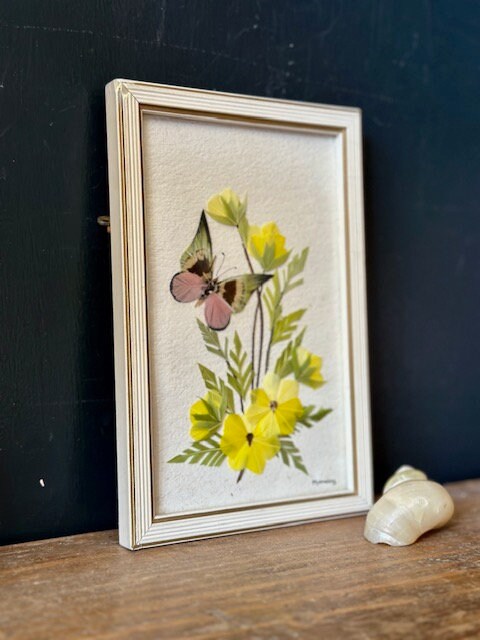 Vintage Framed Butterfly Picture, Insect Wall Decor, Gallery Wall Art, Nature Inspired Gift, Ready To Hang